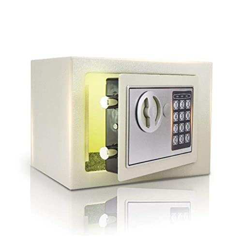 Coffre-fort numérique RLKHXBS blanc de 23cm pour sécuriser l'argent liquide au bureau et à la maison