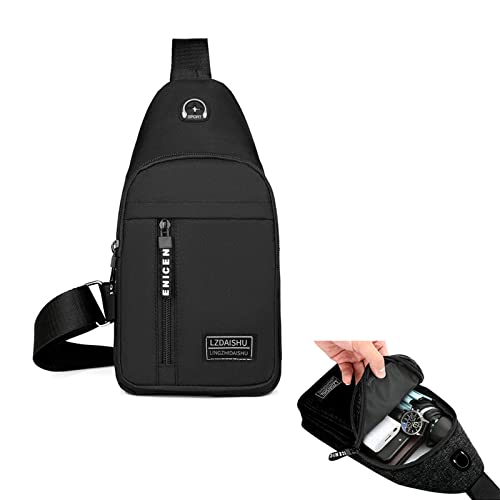 BAOSROY Bolso Bandolera Hombre,Mochila Cruzada,Mochila Cruzada Hombre,Bolso Cruzado,Bolso Cruzado Hombre,Bolso Bandolera Pequeño,Mochila Pecho,Bolsa Pecho,para Senderismo Ciclismo Viaje