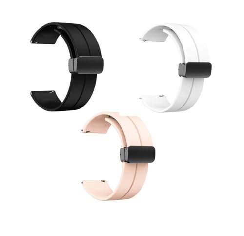 Image of INEFABLE 20mm Watch Straps With Folding Magnetic Lock Compatible With Amazfit GTS 2 Mini /Amazfit Bip /Pro /Lite /Bip S /GTR /Galaxy Watch 4 /Watch 5 & All 20mm Watches