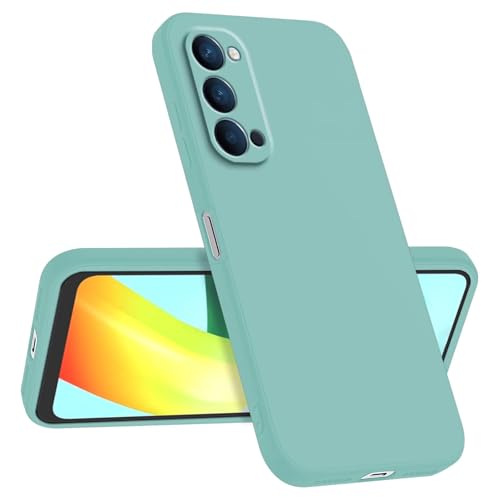 Longstong Funda Compatible con OPPO Reno4 5G (6.43'), Delgada Antigolpes Personalizada Diseño Minimalista - Cian Claro