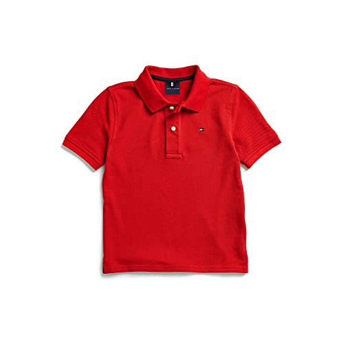 Tommy Hilfiger Boys Adaptive With Magnetic Buttons Polo Shirt, Apple Red 1, X-Small Us #TOP20