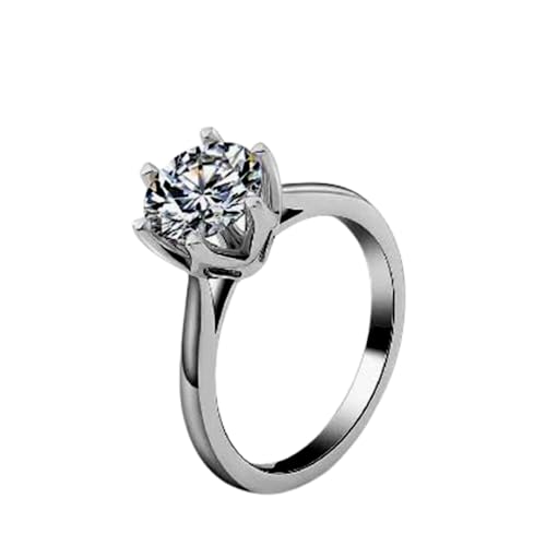 Bague moissanite 5mm argent 925 bague de mariage pierre naissance avril femme RNG-1660