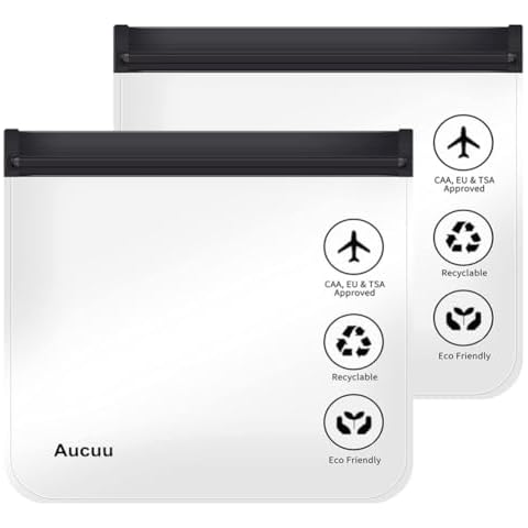 Aucuu TSA Approved Clear Travel Toiletry Bag Cover