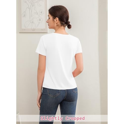 Short Sleeve T Shirts for Women Basic Tees Cropped Tshirts Casual Summer Tops Crewneck Plain Petite Tops2