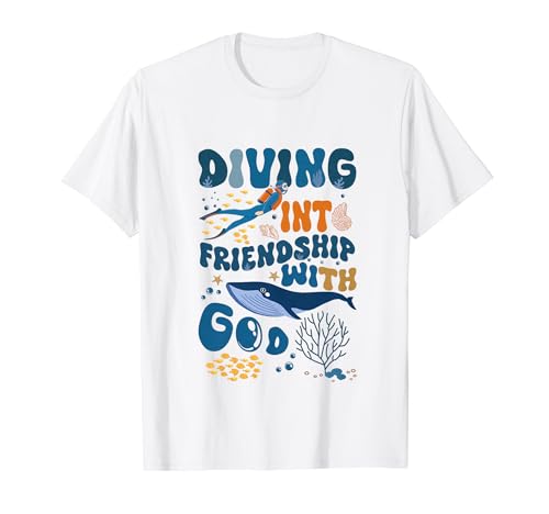 Immergersi nell'amicizia con Dio VBS 2024 Scuba Diving Bibbia Maglietta