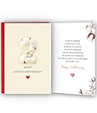 Bestmelo 2 Year Anniversary Card,2nd Anniversary Card Gifts,Two Year Wedding Anniversary Day Gifts,Happy Cotton Anniversary,8x5.3 Inches,Double-Sided