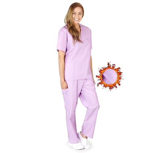 M&M SCRUBS Women Scrub Set Medical Scrub Top and Pants M Lilac