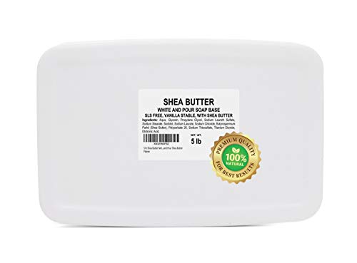 5 lb Shea Butter Soap Base for Soap Making Melt and Pour Shea Butter Glycerin Soap Base for Soap Making All Natural White Shea Butter Soap Base