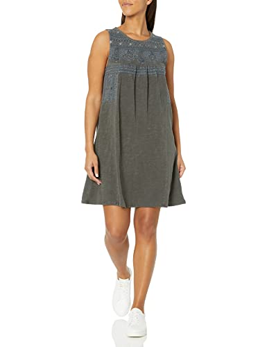 Lucky Brand Women's Sleeveless Embroidered Knit Mini Dress, Raven, Small at  Amazon Women's Clothing store