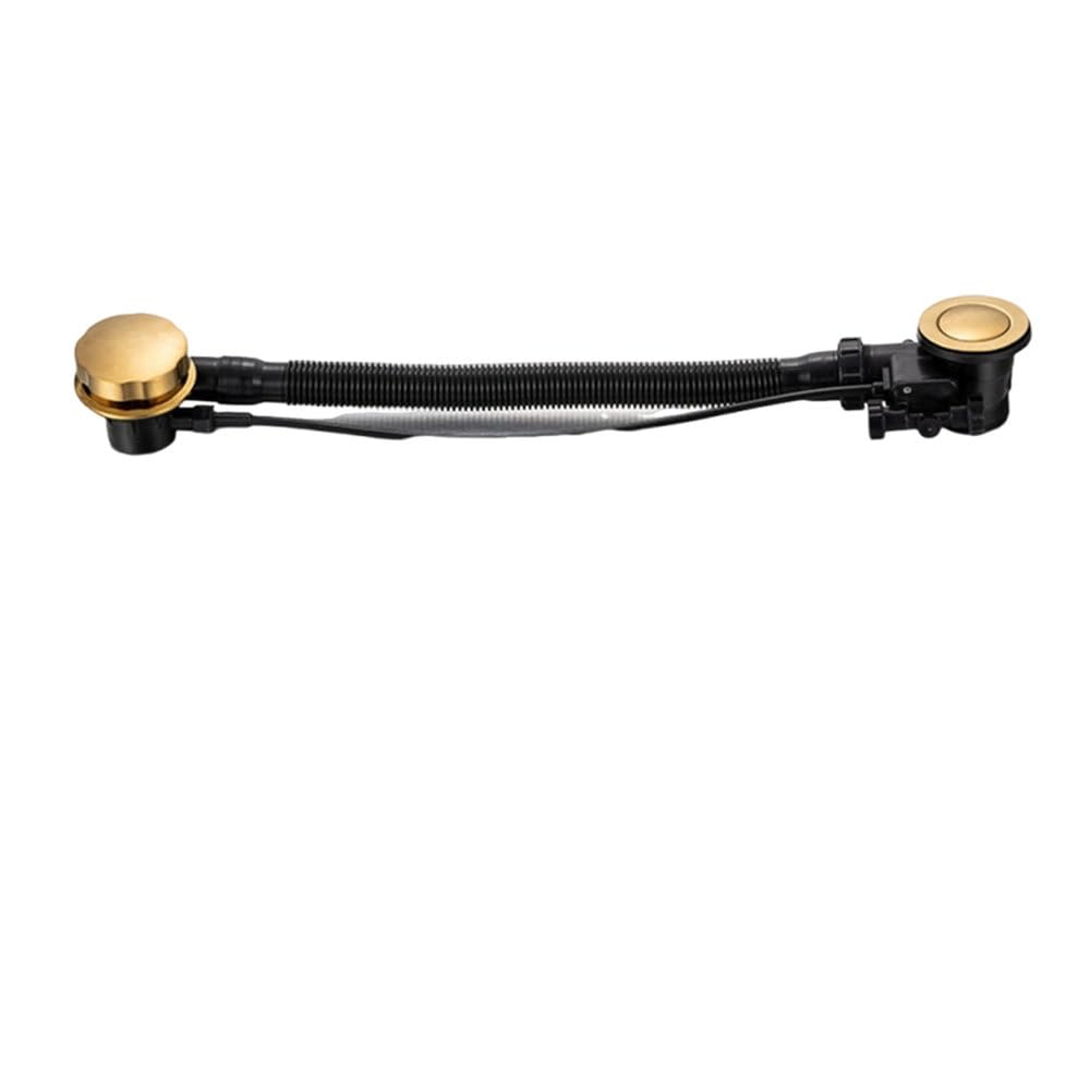 Tapón giratorio de desagüe de bañera dorado cepillado/plateado, tamaño M, elegante relleno de residuos de baño para un drenaje eficiente, diseño duradero y elegante