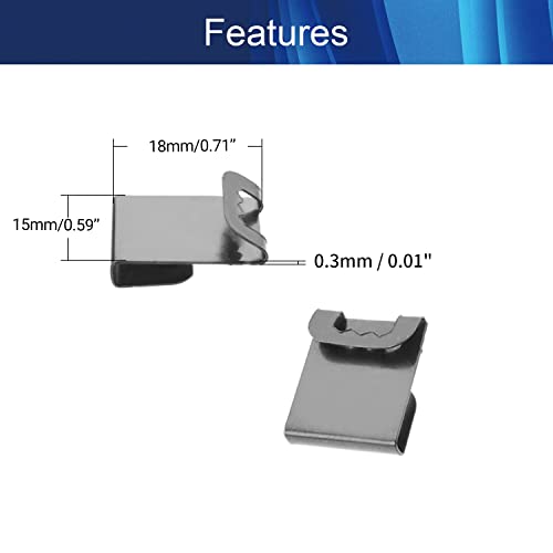 Image of Metal Photo Frames Hanger Hooks Non-Mark Hook Wall Mount Album Picture Hanging Clips 0.01 inch Thick for Hardware Fasteners Home Office Decoration Black Tone 300pcs