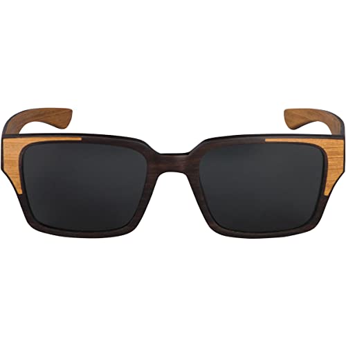 Woodies Ebony and Gold Inlay Sunglases | Black Polarized Lenses and Real Wooden Frame | 100% UVA/UVB Ray Protection4