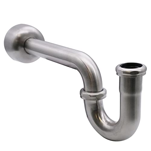 Westbrass D400-1-07 P-Trap, Satin Nickel, 1 Pack