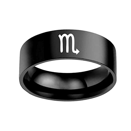 Image of Unisex 12 Zodiac Sign Statement Ring | Stainless Steel, Constellation Hip Hop, Horoscope Astrology Jewelry, Birthday Gift