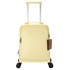 Carry On Luggage with Cup Holder,16 Inch Hard Shell Suitcases with 4 Spinner Wheels, Cabin Bag Wheeled Bag Airline Approved,Expandable Carry-ons Yellow
