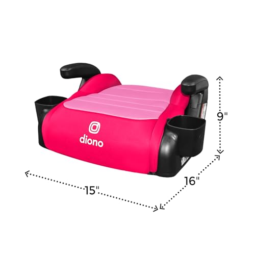 Diono Connect3 R Backless Booster Pack of 2, Slim Fit 3-Across in Many Mid-Sized Sedans and SUVs, for Children from 40-120 lbs., Lightweight with Cupholder, Pink Cotton Candy - Thumbnail 2