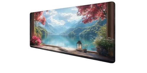 Tapis de souris XXL gaming antidérapant 900x400 grand mouse pad étanche lac