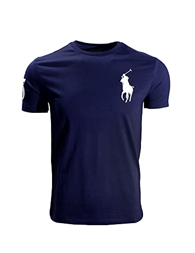 POLO RALPH LAUREN Big Pony Crew Neck T-Shirt Summer 2021 (Navy, Large)