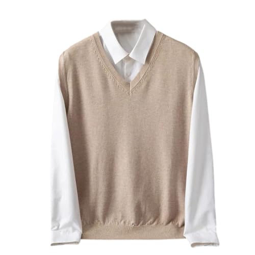 Cashmere Blend Men's Knit Sleeveless Sweater Vest V-Neck Knitted Sweater Vest