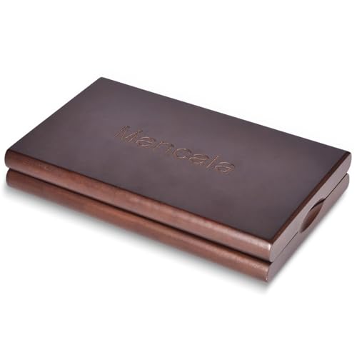 Juego de mesa Mancala de madera con piedras de vidrio miniatura 2