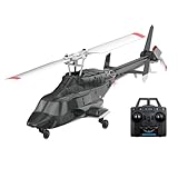 A60 1/52 ミニヘリコプター模型 4チャンネル テールレスプロペラ シングルローター 飛行機のおもちゃモデル 光フロー位置決め付き