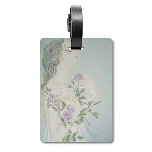 Étiquette chinoise valise fleur violette pour vos vacances et escapades