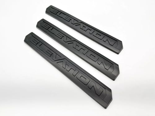 Image of Overlay Door Rear Emblem Badge Nameplate Replacement for 2019-2021+ Elevation 3PC (Matte Black)