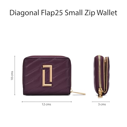 Image of Lavie Luxe Women's Diagonal Flap 25 Quilted Small Zip Wallet | Gift for Women