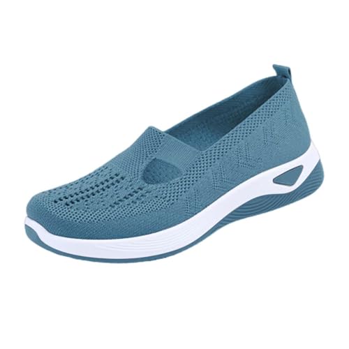 Zapatillas Ortopédicas Mujer Ligeros Transpirables Malla Zapatillas de Deportivas Verano Antideslizantes sin Cordones Caminar Zapatos Comodos Plataforma Fascitis Plantar Zapatos para Senderismos