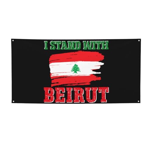 Bannière Beirut Unity 2x4 pi avec 4 fixations extérieure résistant aux intempéries