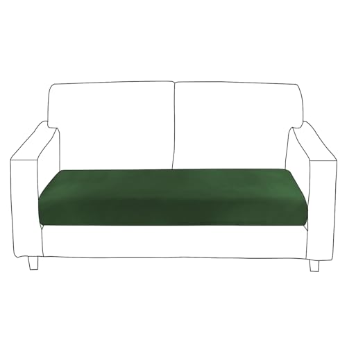 Image of HOKIPO Polyester 100% Waterproof 140GSM Stretchable Sofa Seat Cushion Cover 2 Seater, Green (AR-5353-GRN)