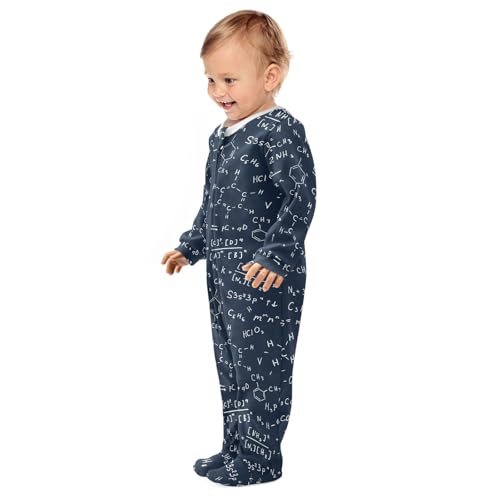 Dussdil Navy Chemistry Baby One-Piece Footies Newborn Rompers Pajamas Cotton Footed Pjs for Sleep Play Boys Girls 3M4