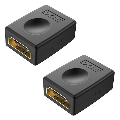 VCE HDMI Coupler HDMI Female to Female Connector 3D 4K Extension Adapter Compatible with PCs and Xbox One，Wall-Mounted TVs and TV Sticks, 2-Pack
