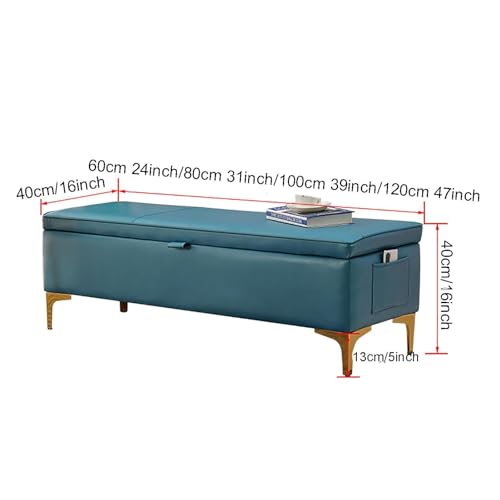 Banc de rangement ottoman avec poche latérale et couvercle - 3