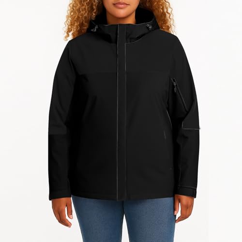 Rain Jacket Women Lightweight Plus Size Waterproof Rain Coats Drawstring Hooded Long Raincoat Outdoor Windbreaker3