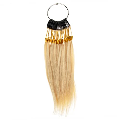 PATKAW 1 Juego Muestras De Color De Cabello Extensiones De Cabello Cabello Humano Real Pelo De Ganchillo De Caballo Pre Color De Pelo Oropel Teñir Beige Acero Inoxidable