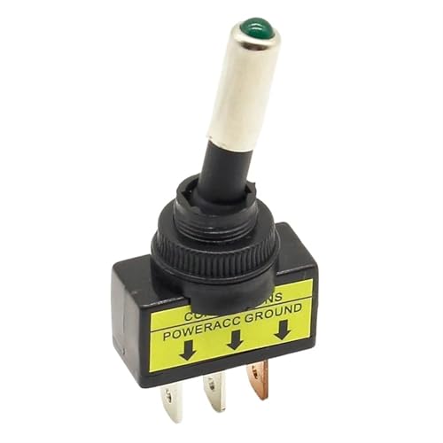 Interrupteur à bascule 12V 20A auto vert bouton ON OFF 3 broches SPST