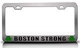 Customola - Boston Strong Irish Flag Steel Metal License Plate Frame Ch