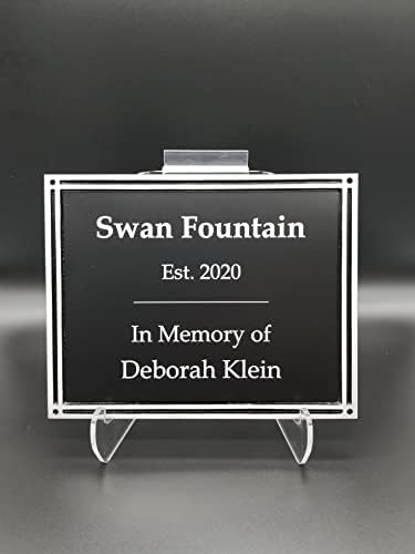 SAME DAY AWARDS Outdoor Sign - Cast Aluminum Outdoor Memorial Plaque, Bench/Tree/Garden Dedication Sign with Stake -(Optional Artwork/Symbols Available) Engraving Included (Sizes: 4x6, 6x8 or 8x10 Inches) (6x8 Inches Black/Silver) -  capblack