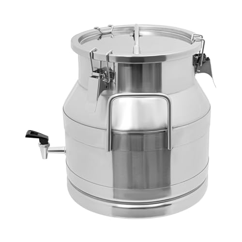 Milk Jug Can Sealed Bucket 201-Stainless Steel Build To Last Good Sealing Three Buckles Silica Gel Ring Faucet Design Easy Carry Large Capacity Mouth Opening Practical Hanging Heightened Bottom