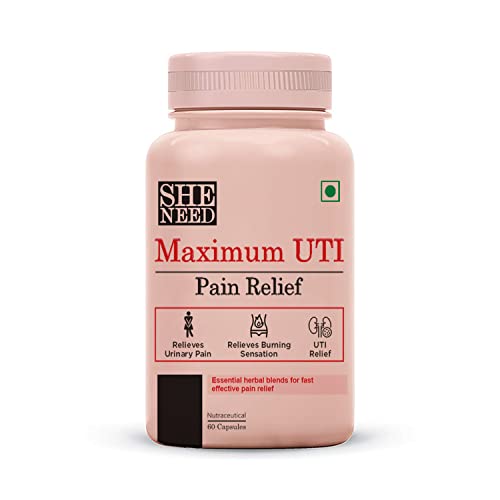 SheNeed Maximum UTI Pain Relief | Fast relief in as little as 20 minutes of UTI Pain | Burning & Urgency | Targets Source of Pain - 60 Capsules