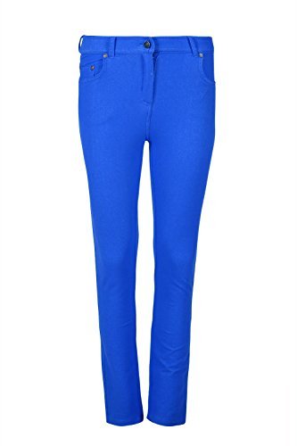 Jeans skinny taille haute bleu roi extensible et legging ajusté grande taille pour femmes