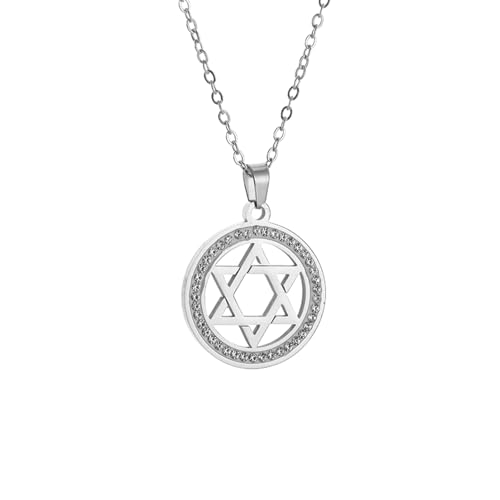 Collier Juif Étoile de David en zircon pour homme et femme