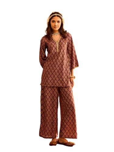 Bani Women Silk Blend V Neck Ethnic Coord Set for Women | Regular...