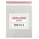 Netuno 100 bolsas transparentes 25 x 30 cm solapa de 3 cm con cierre autoadhesivo reutilizables bolsas de plástico PP para dulces regalos joyería golosinas fotos ropa pendientes alimentos libros