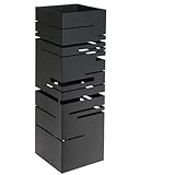 HERSIG - Paraguero Metálico - Paragueros Modernos y Decorativos - Paragueros Originales para Entrada, Recibidor, Oficina o Comercio | Paragüero de Diseño Elegante y Funcional - Diseño Lineal - Negro