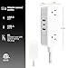 GE Flat Plug Power Strip Extension Cord with USB Ports, Travel Power Strip with 2 Outlets 3 USB Ports, Cruise Ship Essentials, 6 Ft Braided Small Extension Cord Flat Wall Plug, ETL Listed White, 81597