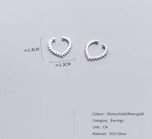 Boucles d'oreilles clip S925 style coréen pour femmes sans perçage motif cœur