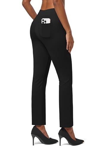 Willit Women's Yoga Dress Pants Stretch Business Work Casual Pants High Waisted Cropped Office Pants 27"3