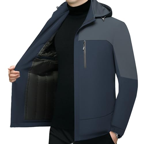 Doudoune à capuche homme matelassée veste casual hiver unie